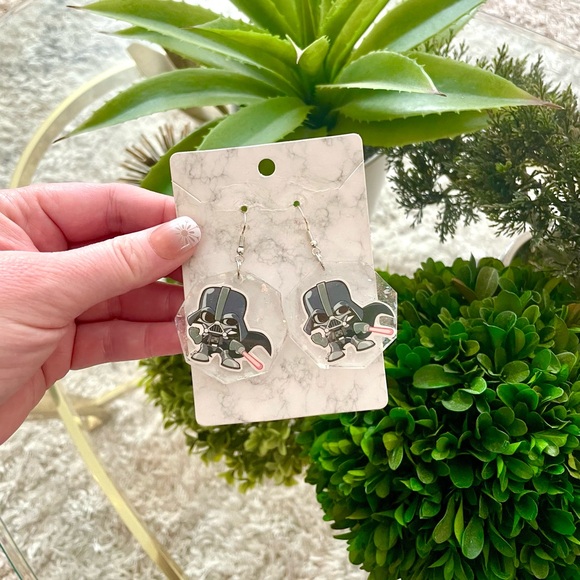 Darth Vader Acrylic Earrings - Picture 3 of 4
